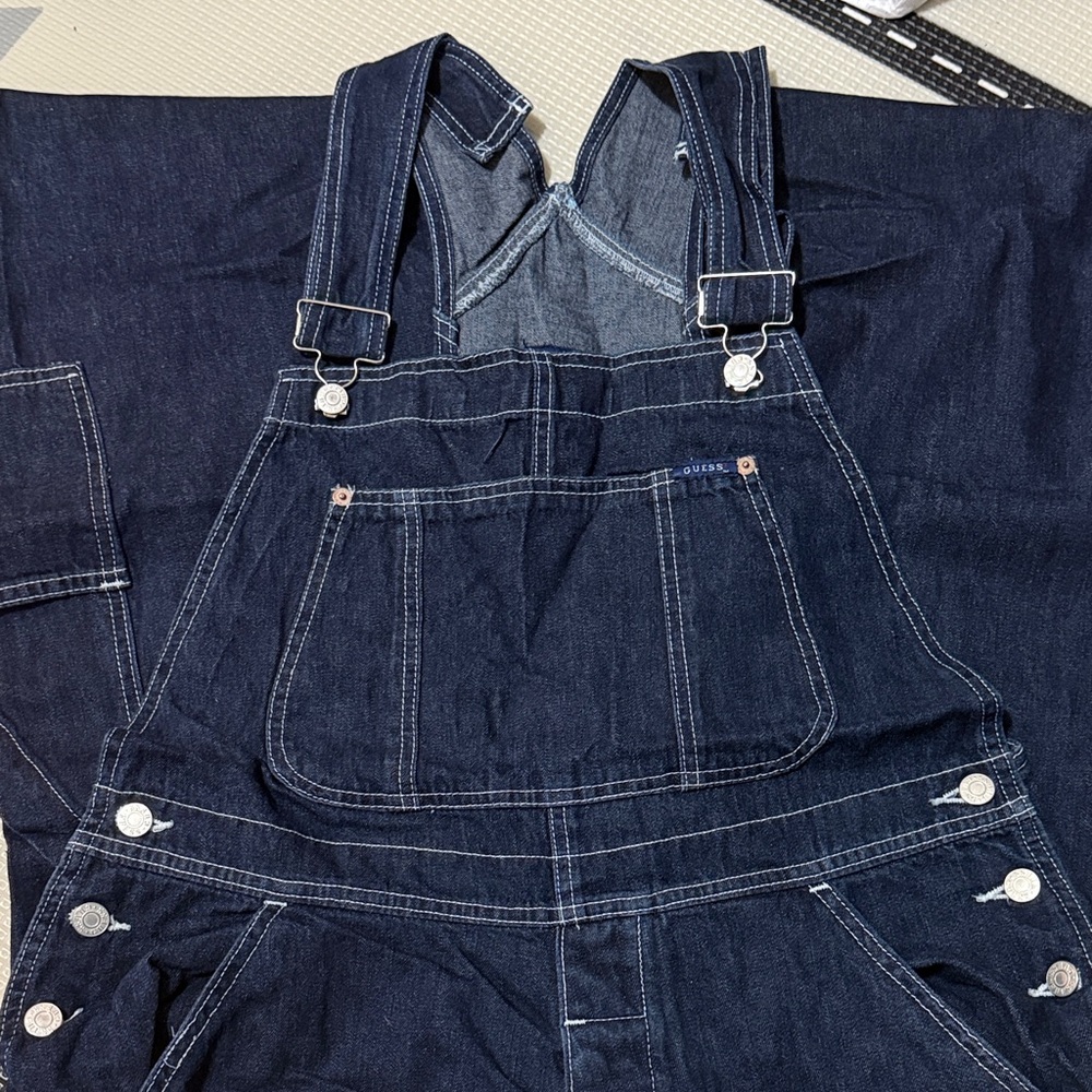 GUESS Vintage Men's Dark Blue Denim Overalls / Made In Canada🇨🇦
